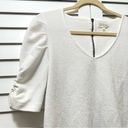 Deletta Anthropologie White Short Sleeve Dress Ruffle Sleeve V-Neck Size Medium Photo 5