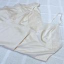 VINTAGE champagne cream nylon lace midi slip dress Tan Size 1X Photo 1