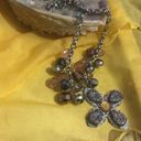 NWT New Bohemian Flower Beaded Necklace Silver & Gold Chunky Chain 20” Photo 5