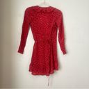 Realisation Par The Alexandra Red Star 100% Silk Long Sleeve Wrap Mini Dress XXS Photo 10