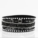 Paparazzi  Black Stud Rhinestone Rocker Bracelet Photo 0