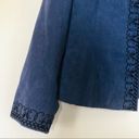 Dress Barn NWOT  Blue Embroidered Faux Suede Open Jacket- Size XLP Photo 9