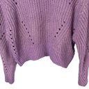 Elizabeth and James  Women’s Open Stitch Cropped Sweater Size XS in Giada Purple Photo 4