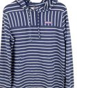 Vineyard Vines  Relaxed Hoodie Shep Shirt Deep Bay Heather Blue Stripe Medium Photo 0