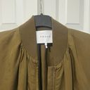 Frame Cinched Zip Up Linen/Cotton Blend Jacket - Deep Army Green (Size L) Photo 2