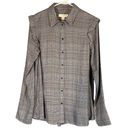 Treasure & Bond  Gray Plaid Long Sleeve Button Down Shirt Women Sz XS Photo 0