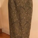 Talbots Maxi Rap Skirt  Tan & Black Brocade Designs Print Vintage SZ 10 Photo 0