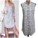 CAbi  5233 Camilla White Shirt Dress Animal Print Photo 2