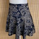 Abercrombie & Fitch Blue & Tan Paisley Flare Mini Skirt Size Medium Photo 1