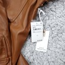 Good American  Better Than Leather Faux Leather Shacket Brown Small Medium Photo 5