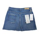 GRLFRND  The Eva Denim Mini Skirt Size 29 Button Fly Distressed Raw Hem NWT Photo 2