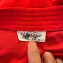 Vanity Fair  vintage 90s cherry red fleece 3/4 sleeve snap pocket front robe. M Photo 6