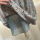 BCBGeneration BCBG Grey/Blue Confetti Splashed Cross Front Mini Size Medium Photo 6