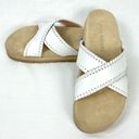 Jack Rogers  White Slide Sandal Lexi 8.5 Criss-Cross Leather Padded Footbed New Photo 1