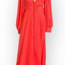 Kimberly  Goldson Lesli Clip Dot Long Sleeve Maxi Dress Women's Small Coral NWOT Photo 1