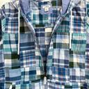 L.L. Bean Women’s Madras Blue/Green Plaid Pullover Anorak SIZE PETITE SMALL GUC Photo 2