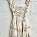 Krewe NWT  Du Q Sleeveless Ruffle Pleated Floral Mini Dress Cream White Women's S Photo 0