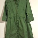 Tuckernuck  royal poplin shirt dress 3/4 sleeve Charlie green color button Photo 0