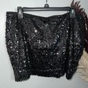 EXPRESS  Black Sequin Mini Skirt Women’s Sz Large Holiday Concert Festival Photo 0