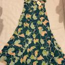 Sézane NWT  ANNIE maxi DRESS Printed Cotton Blossom Summer Green orange SZ6 Photo 0