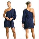 Hill House  'The Mila Dress' One Shoulder Navy Blue Linen Women's Small NEW Photo 1