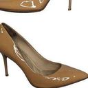 Brian Atwood B.  Nude Beige Patent Leather Pointed Toe Stiletto Pumps 7.5 Photo 0