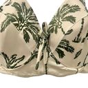 Cacique  Beige Green Palm Longline Underwire Swim Bikini Top Plus Sz 42F NEW Tags Photo 12