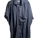 Equipment  Femme Blue Button Up Top Cotton Silk Womens L Slouchy Beach Oversized Photo 0