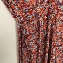 American Eagle Women’s XS  Multi Floral One Shoulder Slit Tie Waist Midi Dress Photo 5