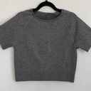 Halara NWT  Fitted Short Sleeve Crop Top in Heathered Gray Photo 0