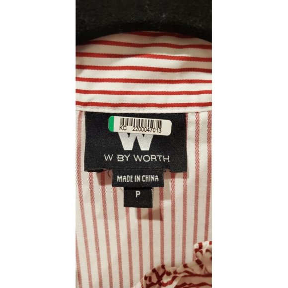 W By Worth  Red Long Sleeve Button Shirt Photo 1