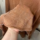 Free People FP We The Free Sammie Washed Brown Orange Oversized Burnout T-Shirt Blouse Sz S Photo 4