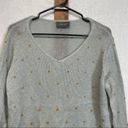 Wooden Ships  Slate Gray & Gold Polka Dot Mohair Wool Blend Long Sleeve Sweater Photo 1