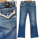 Miss Me  Y2K Bling Rhinestone Leather Trim Bootcut Medium Wash JW5087B2 Size 29 Photo 14