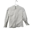 Veronica Beard  Kali Smocked Top Women's Off-White Long Puff Sleeve Blouse size 6 Photo 3