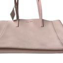 Monique Lhuillier Tote Bag Pink Faux Leather Gold Logo NWT Purse 13"x17.5"x5" Photo 8