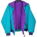 Cabin creek  Vintage Reversible Zip Up Light Teal Purple Oversized Jacket Size M Photo 1