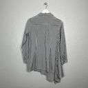 The Comfy  USA Women S White Black Stripe Blouse Oversized Asymmetrical Long Sleeve Photo 5