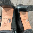 Brighton  Black Leather Croc Western Booties Square Toe Womens 8.5 Motorcycle Photo 5