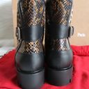 Christian Louboutin  Macademia Leopard-Print Calf Hair Snake Moto Combat Booties Photo 7