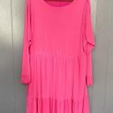 Torrid Mesh Pink Long Sleeve Crewneck Ruffle Tiered Party Barbie Mini Dress 3X Photo 2