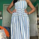 Old Navy Blue And White Striped Sundress Photo 3