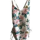 Beach Club Palisades  floral print side tie floral lined swimsuit size Medium Photo 0