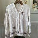 Northern Reflections Vintage  Cotton Embroidered Bird Button Cardigan Sweater L Photo 0