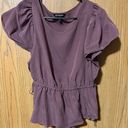 EXPRESS Purple  Cinch Waist Blouse Photo 1