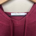 Harper  Lane Stitch Fix Knit Hoodie Sweater Burgundy Red Size Medium Photo 2
