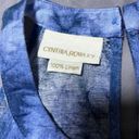 Cynthia Rowley  Blue Tie Dyed 💯 Linen Tent Dress Photo 4