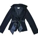 White House | Black Market  WHBM Black Blazer Jacket w/ Satin Sash Size 4 Women's Photo 0