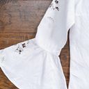 NATORIous • linen blouse ruffle popover eyelet cut out  luxury cream white Photo 4