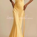 Yellow Satin Maxi Dress Photo 1